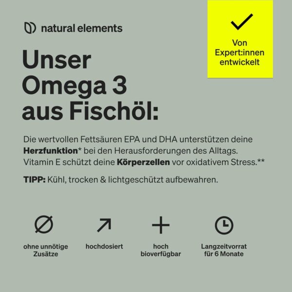 Omega 3 – 365 Kapseln – 2000mg Fischöl pro Tagesdosis – mit EPA und DHA in Triglycerid-Form – Laborgeprüft, aufwendig aufgereinigt und aus nachhaltigem Fischfang – Bild 3