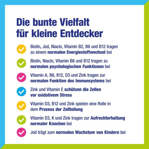 Multivitamin Jelly Beans für Kinder | Vegan | Optimal für Kinder ab 4 Jahren | Mit Blaubeer-, Mango- und Himbeergeschmack | EuRho® Vital – Made in Germany | 90 Stück – Bild 5