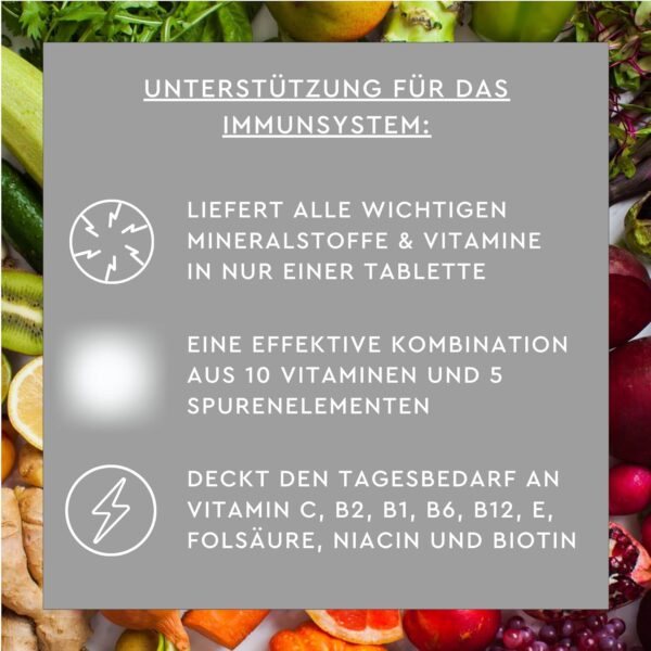 SUNLIFE Multivitamin Tabletten hochdosiert - 1 x 17 Stück - Mineral und Multivitamin Brausetabletten mit Orangen-Grapefruit Geschmack - Multi Vitamin Tabletten mit 10 Vitaminen und 5 Mineralstoffen – Bild 3