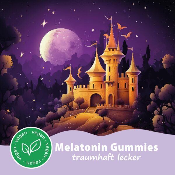 Gumtamin Sleep Kinder Melatonin Gummies - 60 Melatonin Gummibärchen zuckerfrei - vegane Melatonin Gummies speziell für Kinder entwickelt (60 Stück) – Bild 3