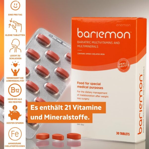 Bariemon WLS Multivitamine und Multimineralien für Magenbypass, Nach einer Magenverkleinerung, Nur 1 Tablette pro Tag, 30 tabletten – Bild 5