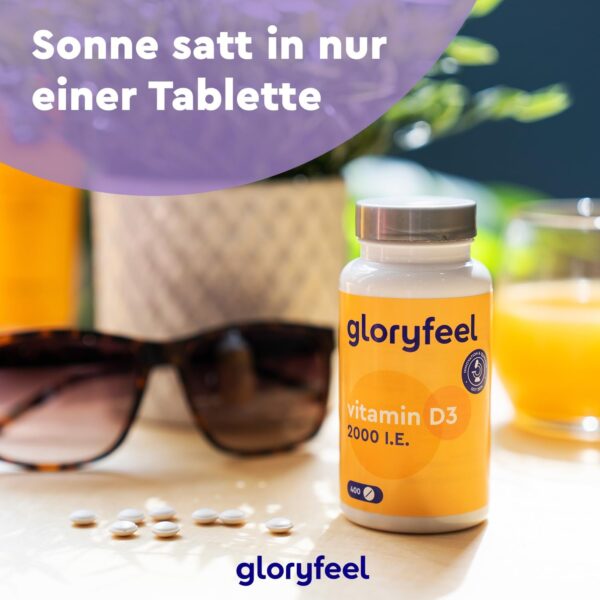 Vitamin D3 2000 I.E. - 400 Tabletten (Langzeitvorrat) hochdosiert - Das Sonnenvitamin für Immunsystem & Knochen* - 100% reines Cholecalciferol - Laborgeprüft & ohne Zusätze in Deutschland hergestellt – Bild 3