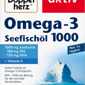 Doppelherz Seefischöl Omega-3 1000 - EPA und DHA als Beitrag für die normale Herzfunktion - 80 Kapseln (1er Pack)