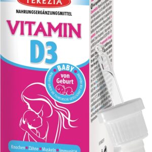 Vitamin D3 Tropfen für Babys & Kinder - 400 IU, 10ml für 220 Tage - Vitamin D Tropfen gut für Immunsystem, Knochen, Zähne, Muskeln - D3 Tropfen sind auch geeignet für Schwangere und stillende Mutter