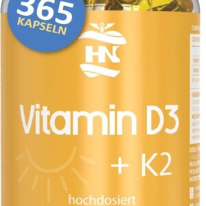 Vitamin D. (5000 IE) 365 Kapseln Vitamin D3 + K2 Hochdosiert Unterstützt Immun Und Knochenfunktion Hohe Konzentration Antioxidantien Antifettiga Weichkapseln Premium