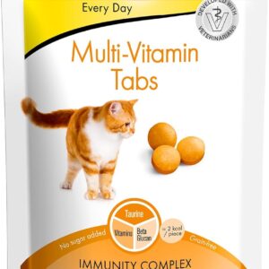 GimCat Multi-Vitamin Tabs - Funktionaler Katzensnack unterstützt Immunsystem, Herz und Augen - 8er Pack (8 x 40 g)