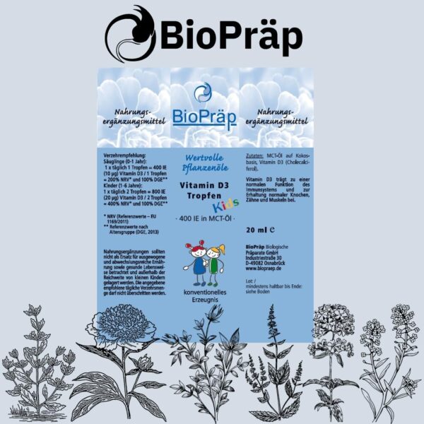BioPräp Vitamin D3 Tropfen Kids | 680 Tage | für Kinder und Säuglinge | 20 ml | Made in Germany | zertifizierte Produktion – Bild 6