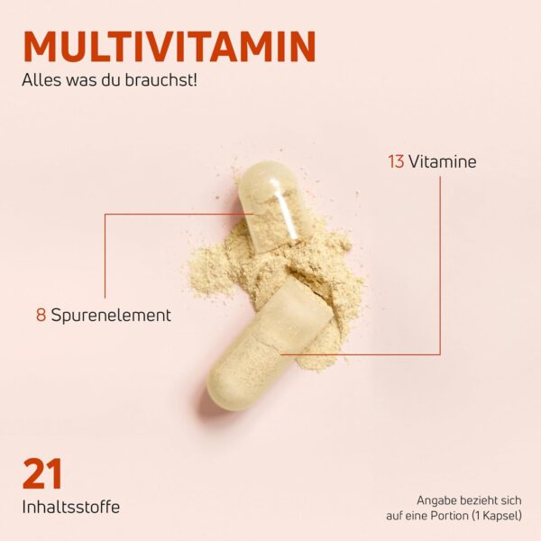 NEOSUPPS Hochdosiertes Multivitamin I MADE IN GERMANY I 21 Vitamine & Spurenelemente I Vegan I 120 Kapseln – Bild 5