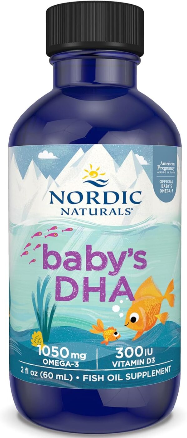 Nordic Naturals, Baby-DHA with Vitamin D3, 60ml, 210mg Omega-3 je Dosis, Geschmacksneutral, Glutenfrei, Sojafrei, GMO frei