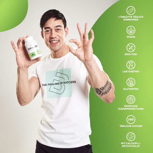 BioTechUSA One-A-Day Multivitamin | 12 Vitamine | 10 Mineralstoffe | Energie, Immunsystem und Knochengesundheit, 100 Tabletten – Bild 2