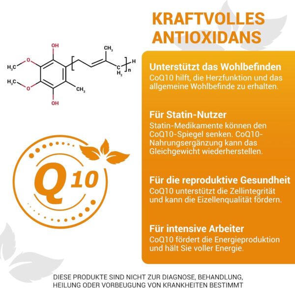 Ubiquinol CoQ10 600 mg Softgelkapseln - Aktive Form von CoQ10 Plus Vitamin E & Omega 3 6 9 - Fortschrittliches Coenzym Q10 60 stück (1er Pack) – Bild 3