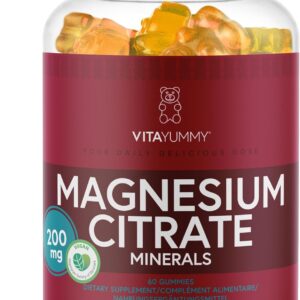 Vitayummy Vegan Magnesium Gummies - Magnesium citrat-Mineralien - Magnesium für Kinder, Frauen und Männer - Natürlicher Zitronengeschmack