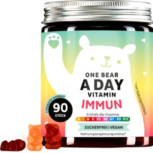 Multivitamin Gummibärchen Hochdosiert - Immun-Komplex mit Vitaminen A C D E und B-Vitamine B12 B6 Biotin Folsäure - 90 Stück - Vegan - Zuckerfrei - Bears with Benefits