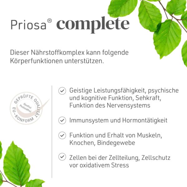 SANOPOLY Priosa® complete 250 Multivitamin Kapseln I Unterstützt Energiestoffwechsel, Immunsystem und geistige Leistung I 42 Pflanzenextrakten, 16 Aminosäuren, 13 Mineralien & 13 Vitaminen | vegan – Bild 4