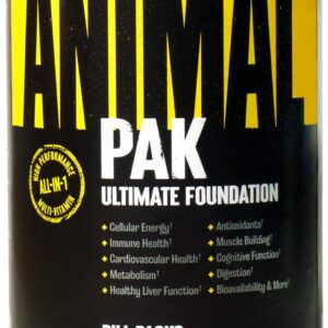 Universal Nutrition ANIMAL Pak Multivitamin-Komplex fürs Training mit Vitaminen, Mineralien, L-Carnitin & Aminosäuren, Enzyme unterstützen die Nährstoffversorgung & Immunsystem, 30 Einheiten