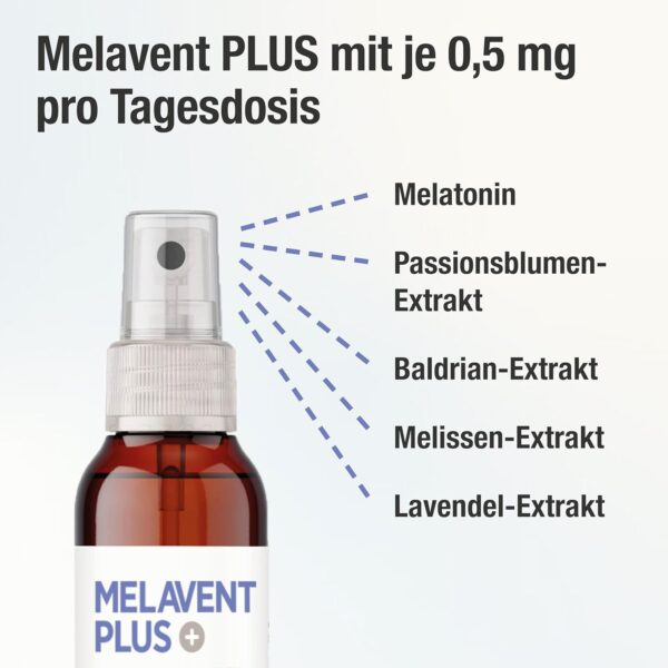 Melatonin Einschlaf-Spray – hochdosiert – 0,5 mg Melatonin pro Tagesdosis – mit Pflanzenextrakten – Melavent PLUS - 6 Monatsvorrat – Bild 7