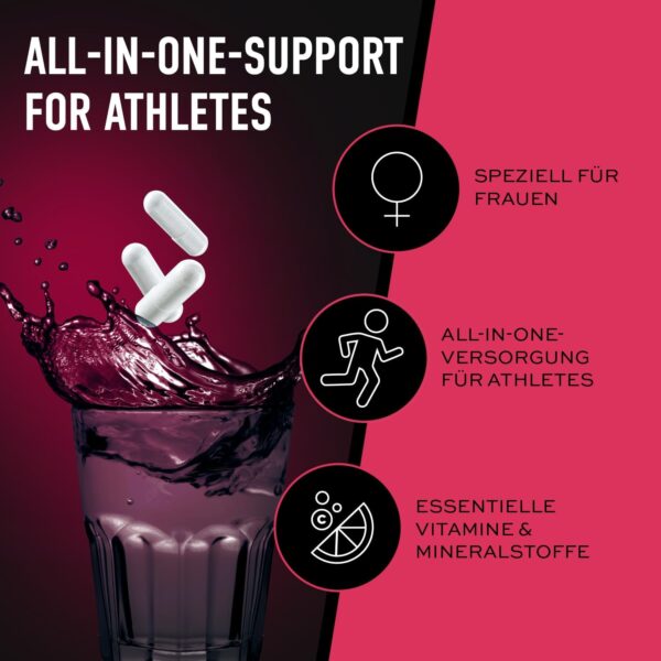 ESN Athlete Stack Women, 210 Kapseln, Alle essentiellen Vitamine und Mineralstoffe, vegan - Made in Germany – Bild 2