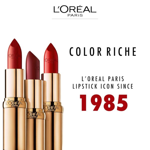 L'Oréal Paris Color Riche Satin Smooth Lippenstift, feuchtigkeitsspendende, reine Pigment-Lippenfarbe, mit Omega 3 & Vitamin E, 153 Rendezvous – Bild 5
