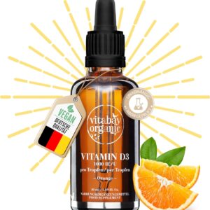 Vitabay Vitamin D3 Tropfen 50 ml - 1.500 Vegane Tropfen mit 1.000 ie - Vitamin D3 1000 - Vitamin D3 Hochdosiert Vitamin D Öl - Vit D3 Tropfen Hochdosiert - Vitamin D Öl Hochdosiert Vitamin D3 Vegan