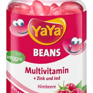 YAYABEANS® MULTIVITAMIN HIMBEERE mit Zink und Jod Kaudragees, 90 Stück