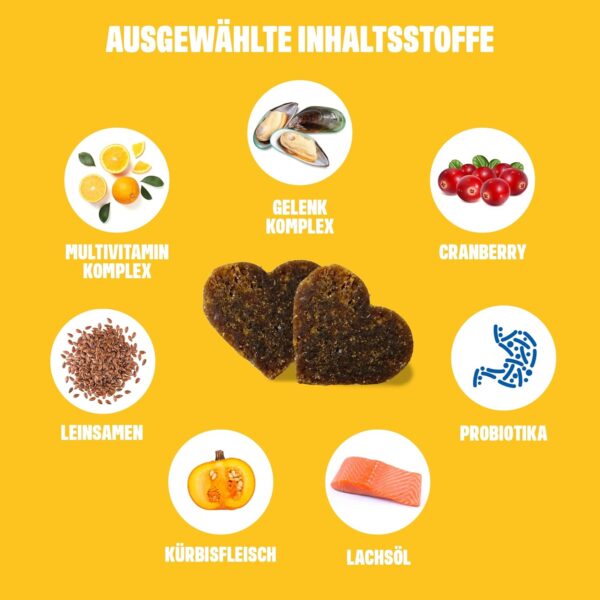 ivvi Multivitamin für Hunde als Leckerli – Rundumversorgung mit Probiotika, B Vitamine, Omega 3, Grünlippmuschel, Cranberry - 60 Snacks (270g) mit Huhn – Bild 2