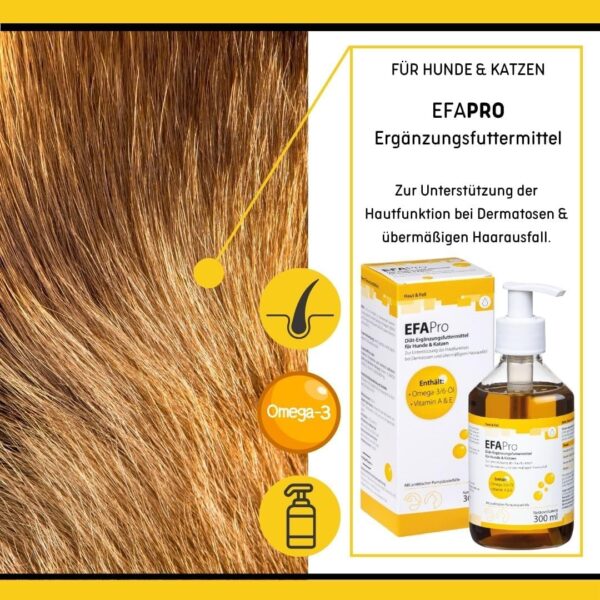 EfaPro Hautbalance 300 ml für Hunde & Katzen: Unterstützt Haut- und Fellbeschaffenheit, Mit Omega-3/6 und Vitaminen, unterstützend bei Hautirritationen, Einfach zu dosieren – Bild 2