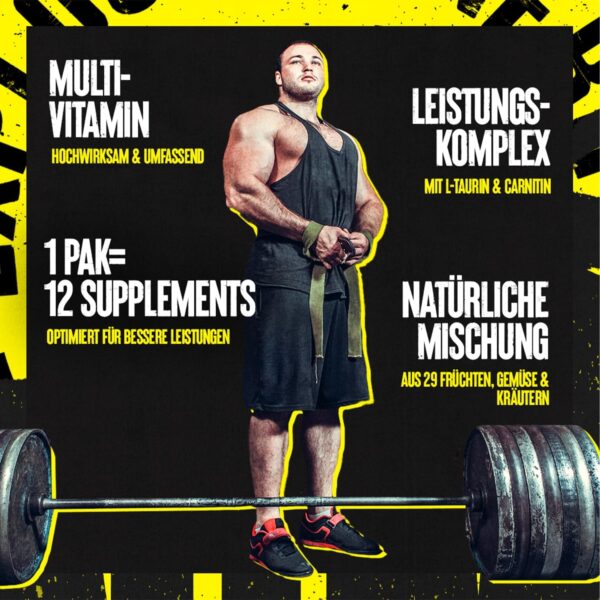 Universal Nutrition ANIMAL Pak Multivitamin-Komplex fürs Training mit Vitaminen, Mineralien, L-Carnitin & Aminosäuren, Enzyme unterstützen die Nährstoffversorgung & Immunsystem, 44 Einheiten – Bild 3