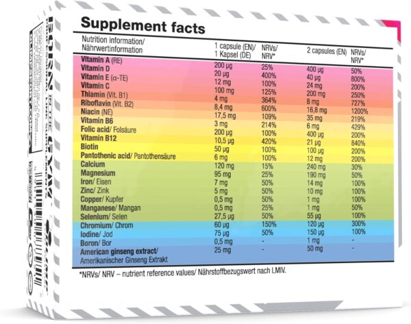OLIMP SPORT NUTRITION OLIMP- Vita-Min One Caps. Ergänzt die tägliche Ernährung mit hochwertigen Vitaminen und Mineralien. (60 Kapseln) , 60 Stück (1er Pack) – Bild 2