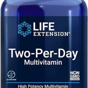 Life Extension, Multivitamin Two per Day, 120 Tabletten, Laborgeprüft, Glutenfrei, Sojafrei, Ohne Gentechnik, mit essentiellen Vitaminen und Mineralien
