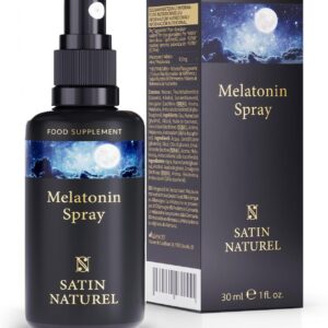 Melatonin Einschlafspray - Schnell wirkendes Melatonin hochdosiert - Melatonin 0,5mg - Extra groß: 214 Tage - Sleep Spray 30ml - 100% Vegan & Zuckerfrei - Satin Naturel