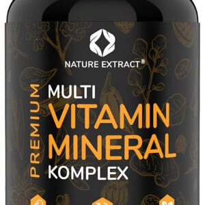 Premium Multivitamin und Mineral Komplex - 120 hochdosierte Kapseln - Essenzielle A-Z Vitamine, Mineralien und Superfood Pflanzenextrakte - In Deutschland hergestellt - Vegan