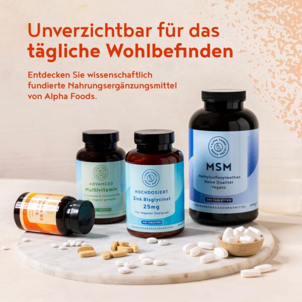Vitamin D3 1000 I.E. – 400 Tabletten über 1 Jahr Vorrat – Vitamin D für Immunsystem, Knochen, Zähne & Muskeln – Hochdosiert - Vegetarisch - Alpha Foods – Bild 6