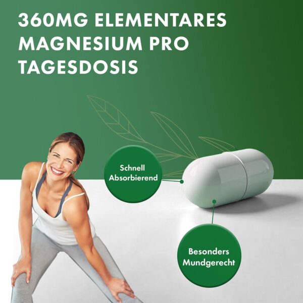 NEOLYMP Magnesiumcitrat Kapseln hochdosiert - 360mg elementares Magnesium pro Dosis - produziert in Deutschland - vegan, laborgeprüft & nachhaltiges Braunglas – Bild 5