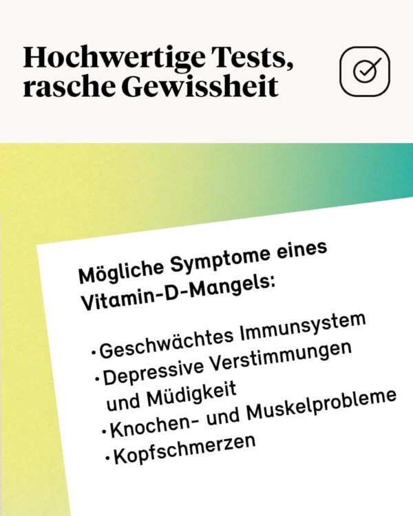 TRIGNOSTICS Vitamin D Test für zuhause - schneller Vitamin-D-Mangel Selbsttest | 2 Bluttests für zuhause ohne Labor | Probenentnahme durch Piektest am Finger | leicht abzulesen mit Hilfe der Farbkarte – Bild 7