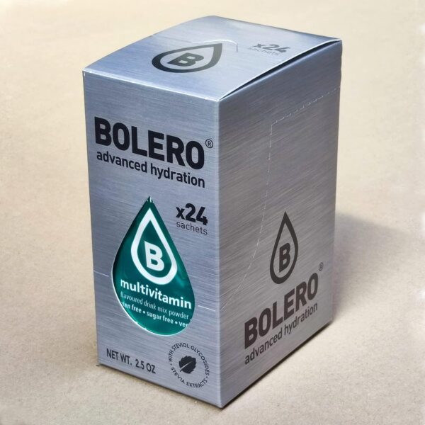 Bolero MULTIVITAMIN 24x3g | Saftpulver ohne Zucker, gesüßt mit Stevia + Vitamin C | geeignet für Kinder, Sportler und Diabetiker | glutenfrei und veganfreundlich | Multivitamin-Geschmack