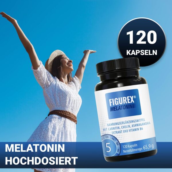FIGUREX Shape Kapseln, Stoffwechsel-Kur mit Vitamin B6, Melatonin hochdosiert, L-Carnitin hochdosiert und Ashwagandha Extrakt, 120 Kapseln – Bild 7