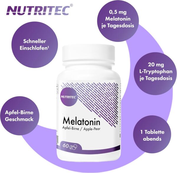 Nutritec Melatonin Tabletten für Reise und Jetlag – Bild 2