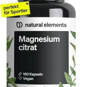 Magnesiumcitrat – 360mg elementares Magnesium pro Tagesdosis – 180 vegane Kapseln – 2-Monats-Vorrat – hochdosiert, ohne Zusätze – in Deutschland entwickelt & laborgeprüft