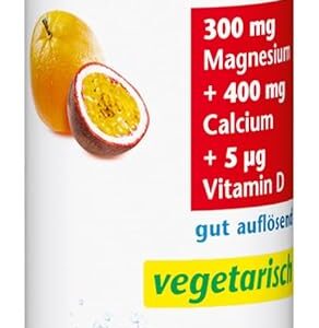 Doppelherz Magnesium + Calcium + D3 - als Beitrag für die normale Muskelfunktion und zum Erhalt normaler Knochen - 15 gut auflösende Brausetabletten mit Orangen-Maracuja-Geschmack