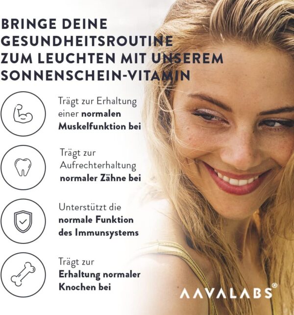 Vitamin D3 Hochdosiert Depot 5000 IU 365 Kapseln - Vitamin D3 5000 IE mit kaltgepresstem nativem Olivenöl Extra für optimale Absorption - Vitamin D Hochdosiert Ohne Gentechnik, glutenfrei, laktosefrei – Bild 2