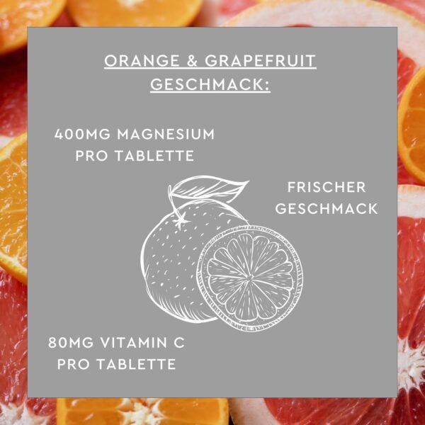 SUNLIFE Magnesium + B-Komplex Brausetabletten - 1x17 Stück - Muskeln & Nerven Nahrungsergänzungsmittel mit Vitamin C & E - 400mg Magnesium pro Tagesdosis - Orangen-Grapefruit Geschmack – Bild 5