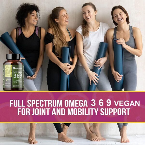 Vegageno OMEGA 3 6 9 Kapseln hochdosiert. Hochkonzentriertes OMEGA 3, vegan. 200 Kapseln. Mit natürlichem Vitamin E. GVO-frei, glutenfrei. Ohne Fisch. Nur Gemüse. Geeignet für Veganer und Vegetarier. – Bild 6