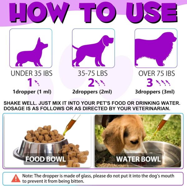 15-in-1-Multivitamintropfen für Hunde, Vitamine und Nahrungsergänzungsmittel für Hunde, natürliche Multivitamine und Mineralien– Glucosamin, MSM Hüfte und Gelenke, Immunsystem – Bild 2