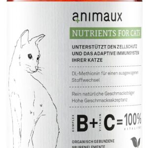 animaux Nutrients for Cats – 120 Kautabletten – Vitamine für Katzen, Unterstützung für Stoffwechsel, Immunsystem, Haut & Fell, mit Vitamin B Komplex, Omega 3, Zink & mehr