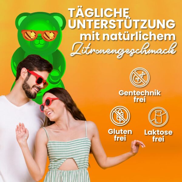 Reliefy Vitamin D3 Gummibärchen Hochdosiert 4000 IE | Immunsystem, Stoffwechsel & Knochen | Hohe Festigkeit für Kinder und Erwachsene - Zuckerfrei, Vegan und Glutenfrei - 60 Stück – Bild 5