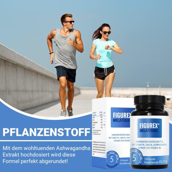 FIGUREX Shape Kapseln, Stoffwechsel-Kur mit Vitamin B6, Melatonin hochdosiert, L-Carnitin hochdosiert und Ashwagandha Extrakt, 120 Kapseln – Bild 6