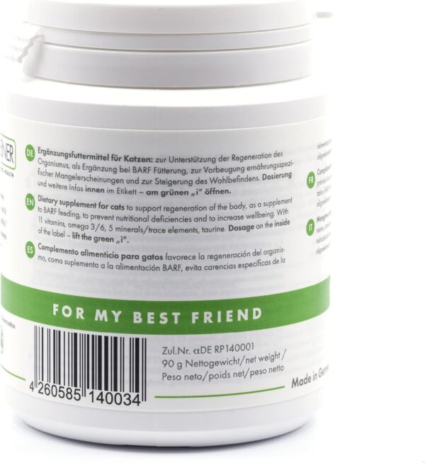 4-BEINER Vitality-CAT Vergleichssieger, 11 Vitamine für Katzen Plus Omega 3, Omega 6, Zink, Selen, Mangan, Kupfer, Eisen, Taurin, Multivitamine Katze – Bild 2