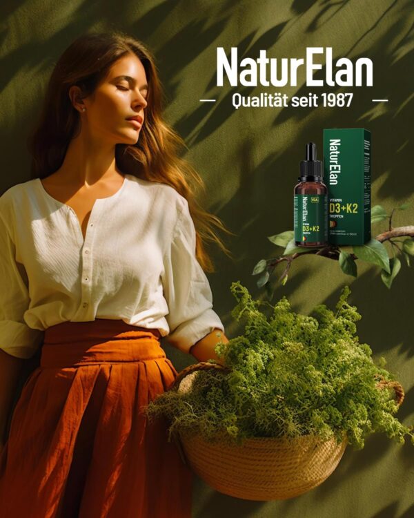 Vitamin D3 K2 hochdosiert Tropfen - 50ml, 1000 I.E. Vitamin D3 pro Tropfen, vegetarisch, ohne Zusätze, in Deutschland produziert – Bild 6