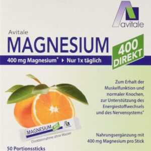 Avitale Magnesium 400 direkt Orange - Direktgranulat zur Einnahme ohne Wasser, 105 g