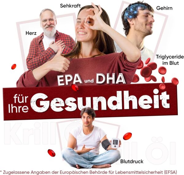 Omega 3 Krillöl Kapseln - 1200mg mit Astaxanthin & Cholin - 180 Weichkapseln für 3 Monate - EPA & DHA für Herz & Blutdruck (EFSA) - Alternative zu Fischöl & Lebertran - Antarktis Krill - WeightWorld – Bild 3